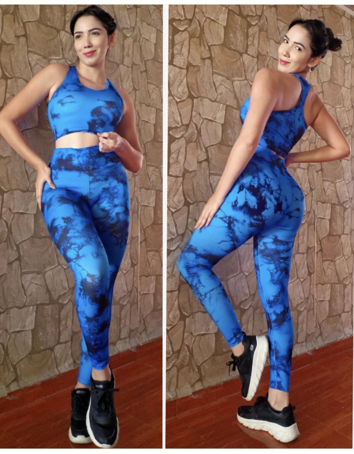 Royal Blue Tie-Dye Activewear Set