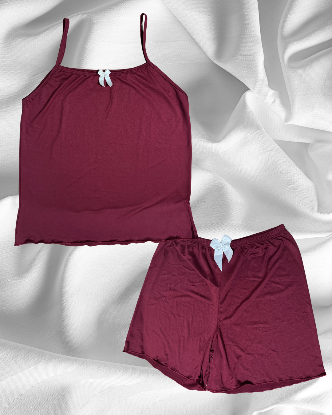 Burgundy Tank Top & Shorts Set