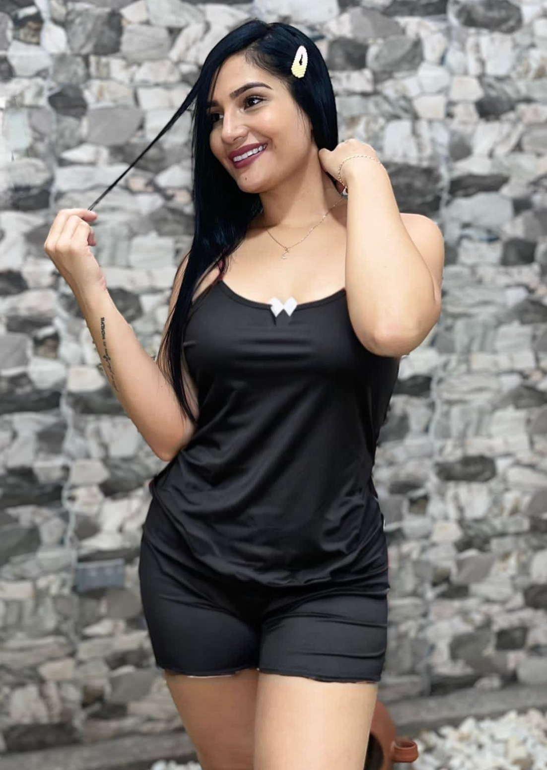 Black Tank Top & Shorts Set