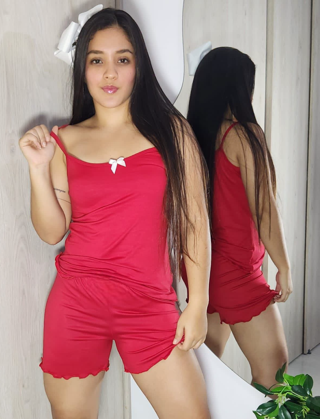 Red Tank Top & Shorts Set